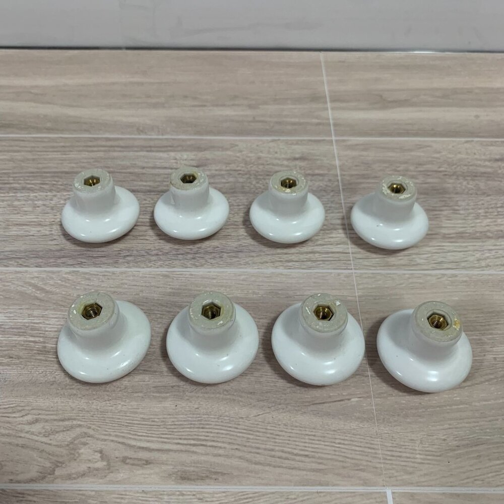 Vintage Porcelain Floral Cabinet drawer Pull Knobs Set of 8 No Screws - Picture 4 of 8